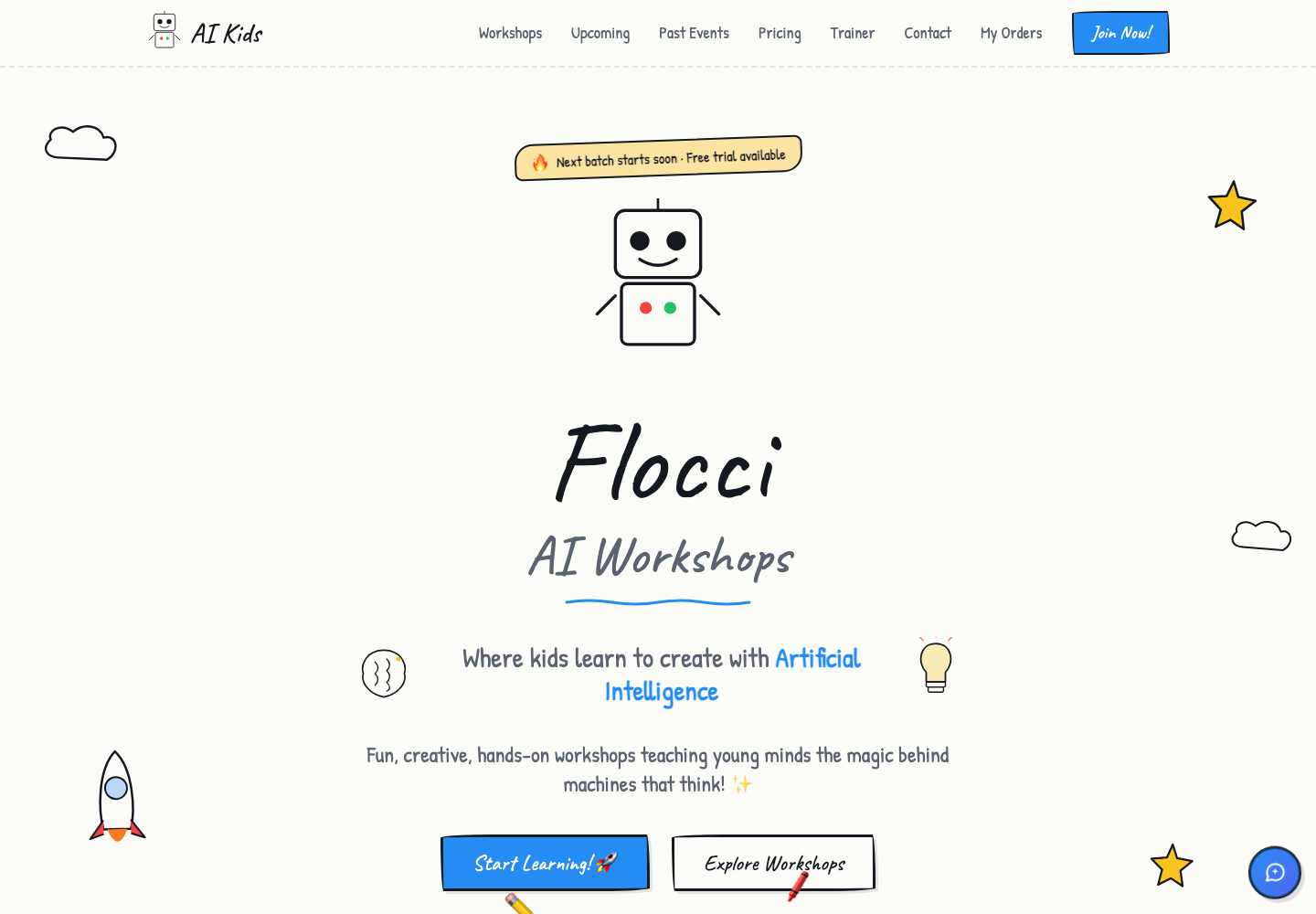Flocci AI Kids current product surface