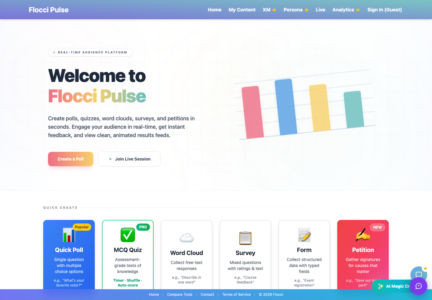Flocci Pulse current product surface
